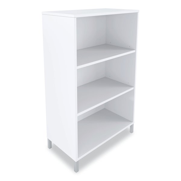 Union & Scale Essentials Laminate Bookcase, Three-Shelf, 28 x 15 x 45.6, White UN56976